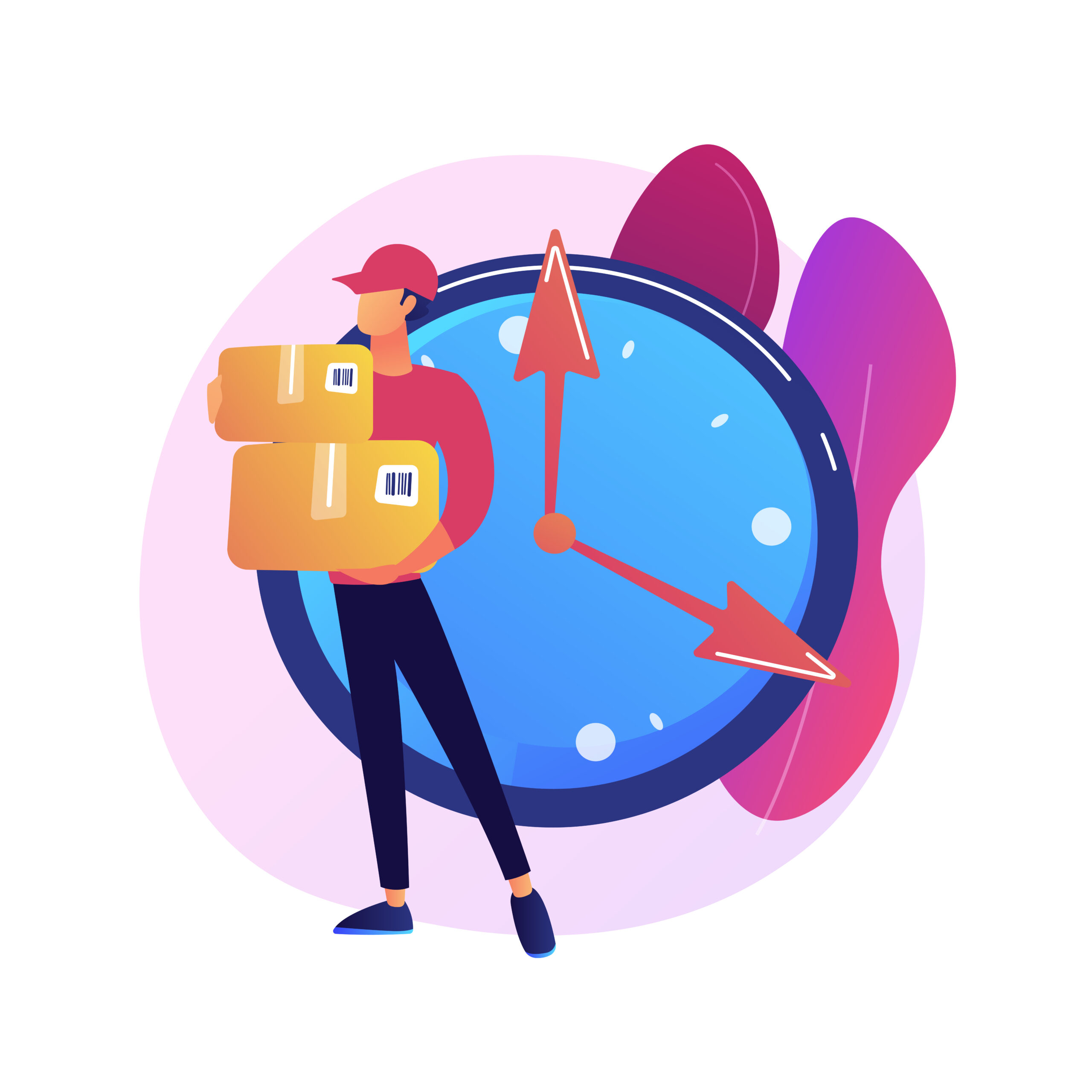 Express courier delivery. Professional postal service, cargo transportation business, gods distribution. Home delivering idea design element. Vector isolated concept metaphor illustration